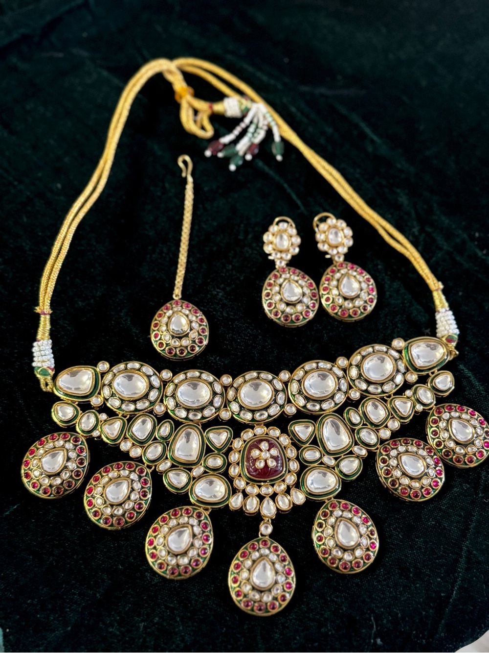 Gold-Tone Kundan Necklace Set !!